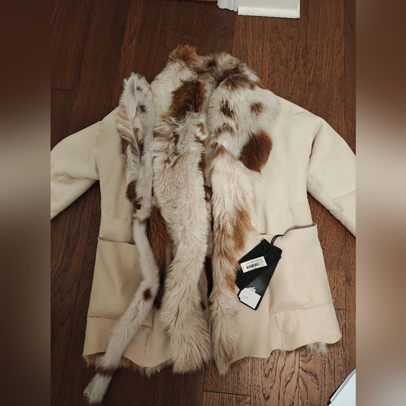 Brand New Giorgio Brato Real Shearling Reversible Leather Jacket Size IT40 - Picture 10 of 13